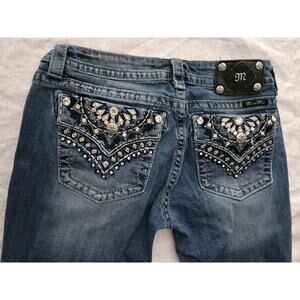 Miss Me Women’s Signature Boot Cut Jeans Size 30 Medium Wash Denim Embellished